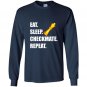 Chess eat sleep checkmate repeat funny geek nerd tee Long Sleeve Gildan
