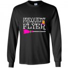 Frequent flyer witch funny cute halloween Long Sleeve Gildan