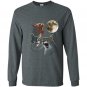 Funny cat three wolf moon parody Long Sleeve Gildan