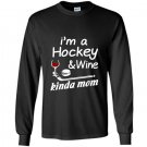 Hockey mom wine Long Sleeve Gildan