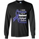 I wear periwinkle for my husband esophageal cancer Long Sleeve Gildan