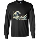 Japanese the great wave off kanagawa vintage art Long Sleeve Gildan