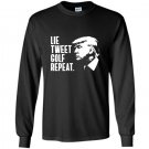 Lie tweet golf repeat donald trump Long Sleeve Gildan