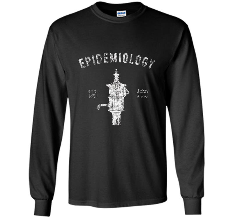 Mens epidemiology john snow water pump Long Sleeve Gildan