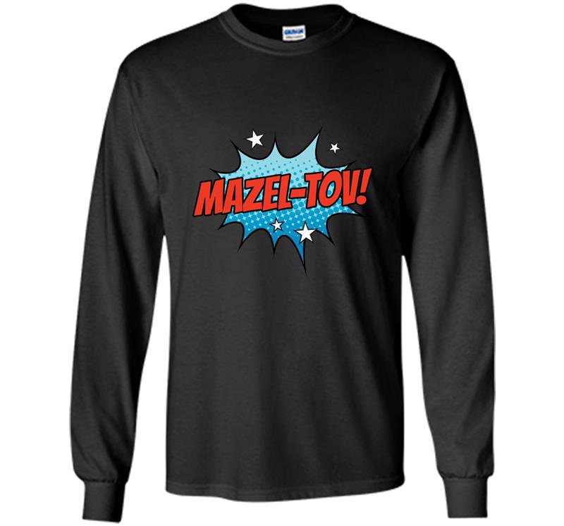 Mens mazel tov jewish Long Sleeve Gildan