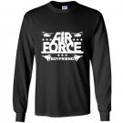 Mens proud air force boyfriend helicopters and planes Long Sleeve Gildan