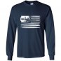 Mens usa flag cocaine Long Sleeve Gildan