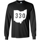 Ohio 330 area code akron oh graphic Long Sleeve Gildan