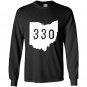 Ohio 330 area code akron oh graphic Long Sleeve Gildan