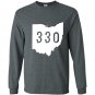 Ohio 330 area code akron oh graphic Long Sleeve Gildan