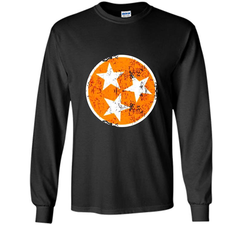 Orange white tennessee flag vintage grunge graphic Long Sleeve Gildan
