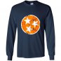 Orange white tennessee flag vintage grunge graphic Long Sleeve Gildan