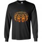 Paw print pumpkin halloween Long Sleeve Gildan