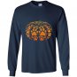 Paw print pumpkin halloween Long Sleeve Gildan
