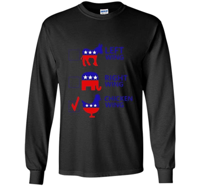 Political parties left wing right wing chicken wing Long Sleeve Gildan