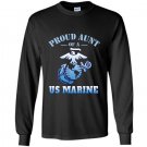 Proud aunt of a us marine Long Sleeve Gildan