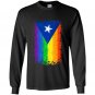 Puerto rican or cuban gay pride flag rainbow destroy Long Sleeve Gildan