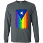 Puerto rican or cuban gay pride flag rainbow destroy Long Sleeve Gildan