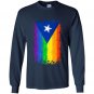 Puerto rican or cuban gay pride flag rainbow destroy Long Sleeve Gildan