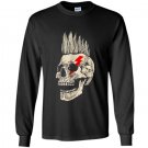 Punk rock punks not dead skull mohawk style Long Sleeve Gildan