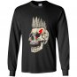 Punk rock punks not dead skull mohawk style Long Sleeve Gildan