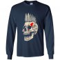 Punk rock punks not dead skull mohawk style Long Sleeve Gildan