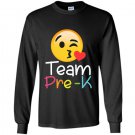 Team pre k teacher emoji hearts love back to school Long Sleeve Gildan
