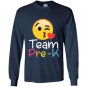 Team pre k teacher emoji hearts love back to school Long Sleeve Gildan