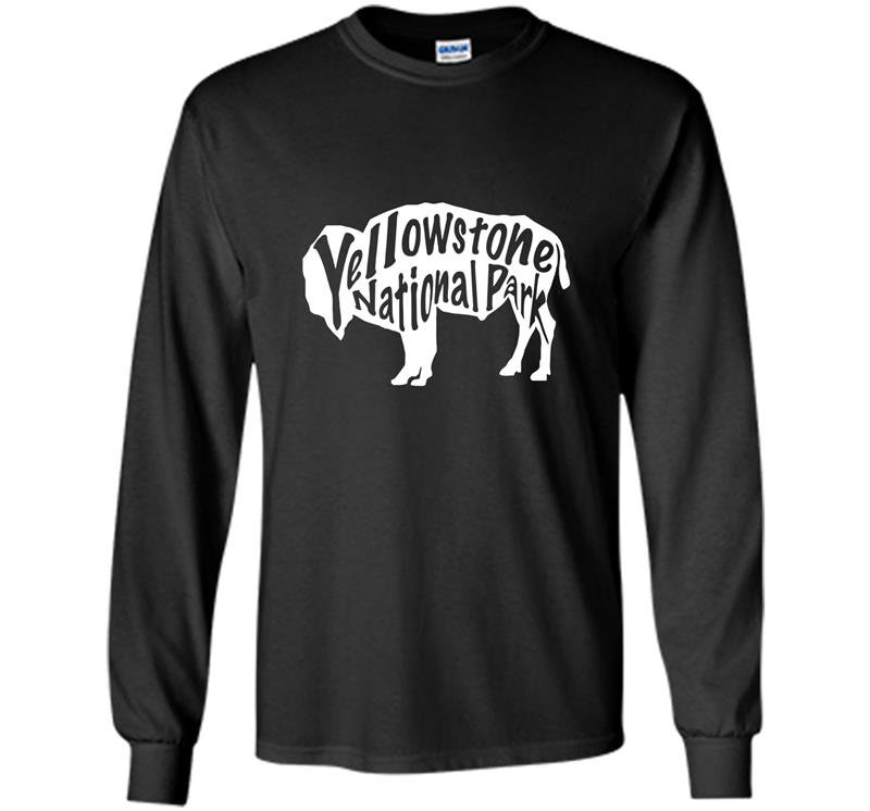 Yellowstone national park bison buffalo wildlife tee Long Sleeve Gildan