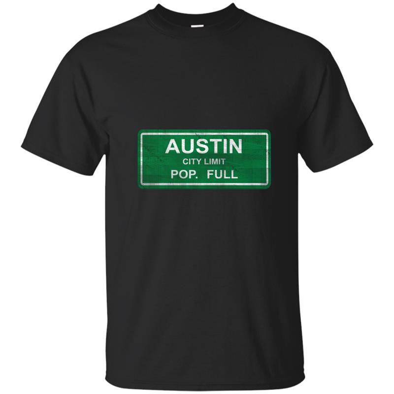 Austin city limits tee population full short sleeve cas t-shirt