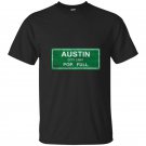 Austin city limits tee population full short sleeve cas t-shirt