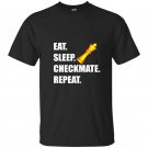 Chess eat sleep checkmate repeat funny geek nerd tee t-shirt