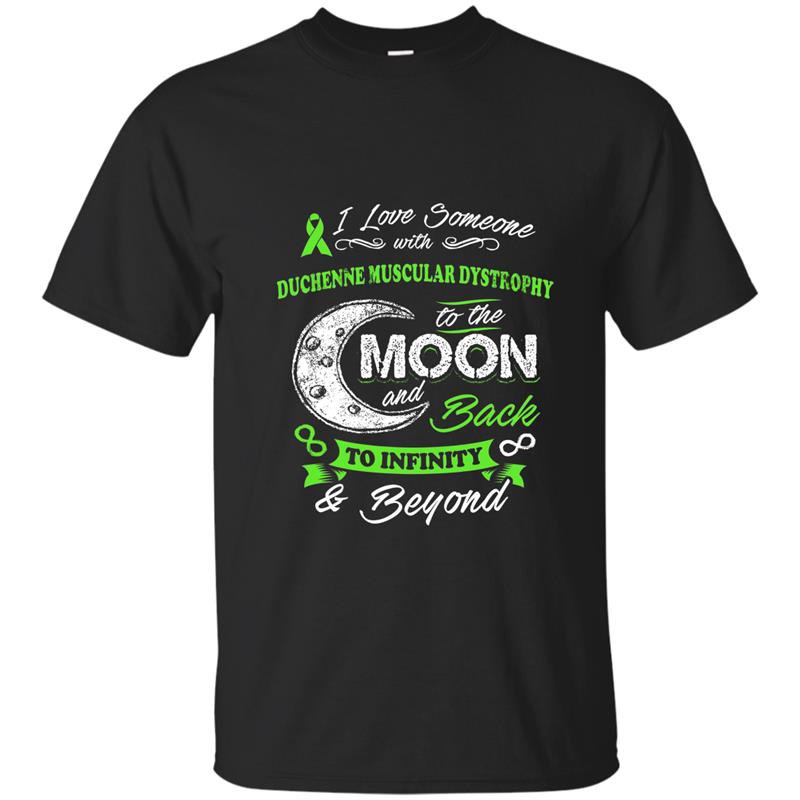 Duchenne muscular dystrophy awareness moon back love t-shirt