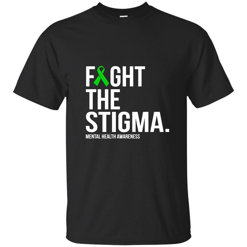 Fight the stigma green ribbon mental health t-shirt