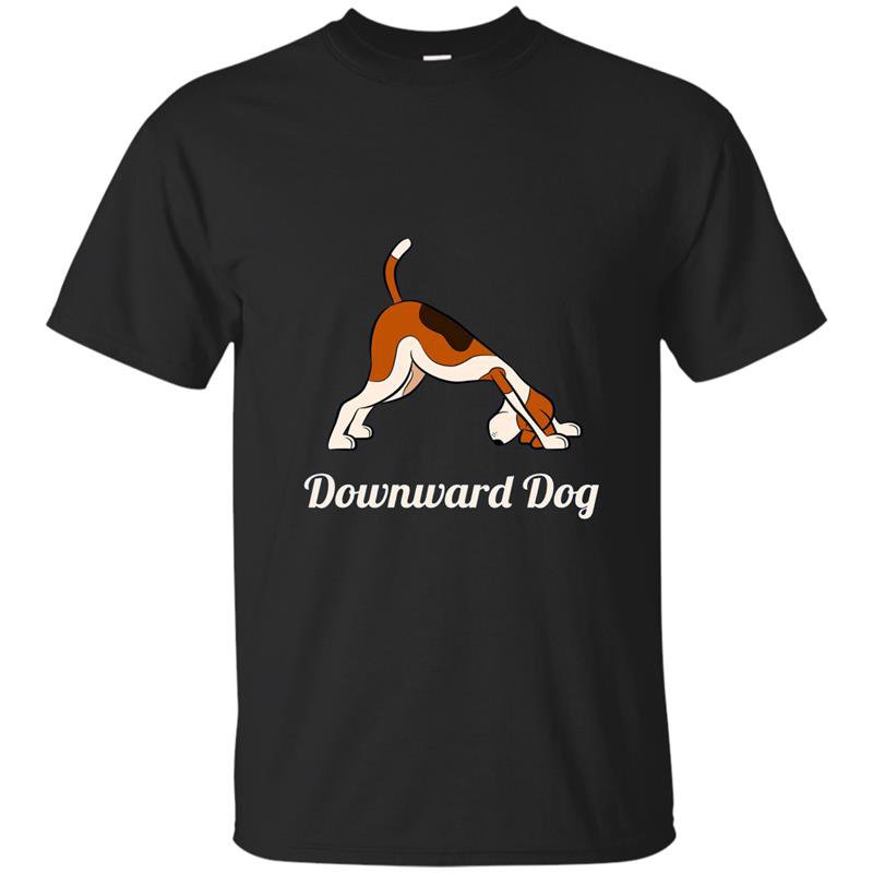 Funny yoga pose meditation animals downward dog t-shirt
