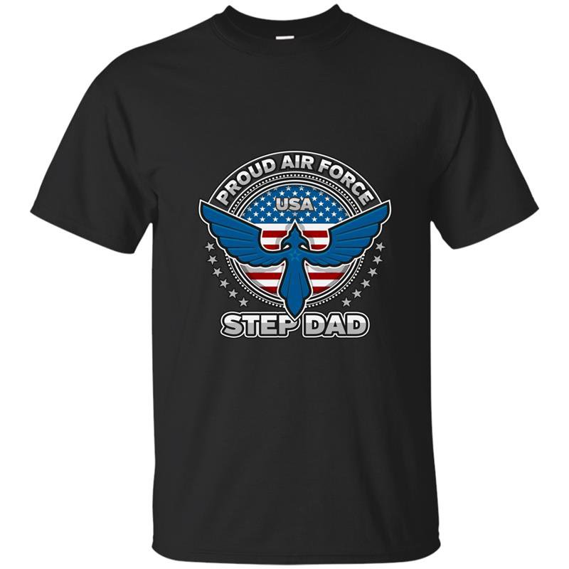 Mens proud air force step dad military airman pride t-shirt