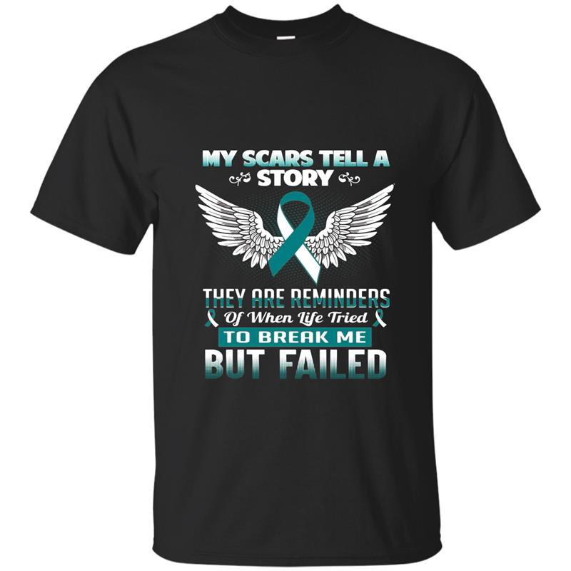 My scars tell story cervical cancer awareness t-shirt