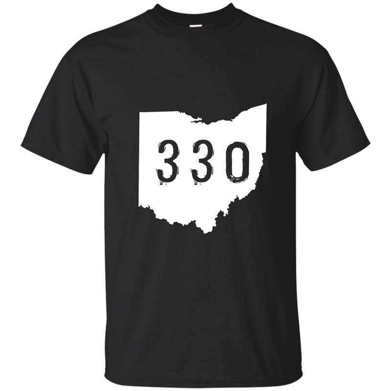 Ohio 330 area code akron oh graphic t-shirt