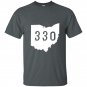 Ohio 330 area code akron oh graphic t-shirt