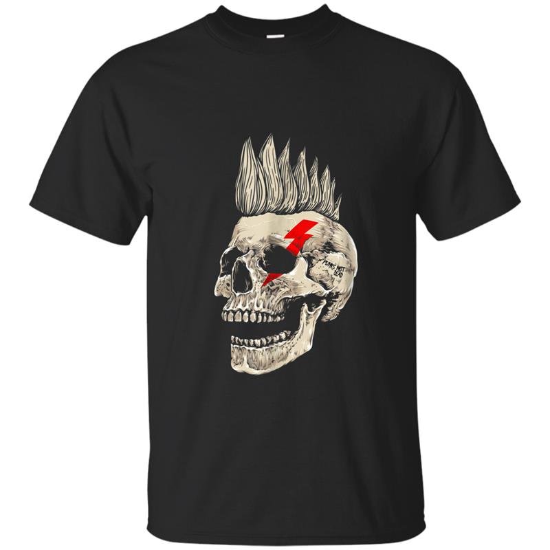 Punk rock punks not dead skull mohawk style t-shirt