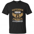 September 1968 50th years of being awesome birthday gift t-shirt