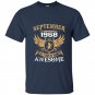 September 1968 50th years of being awesome birthday gift t-shirt