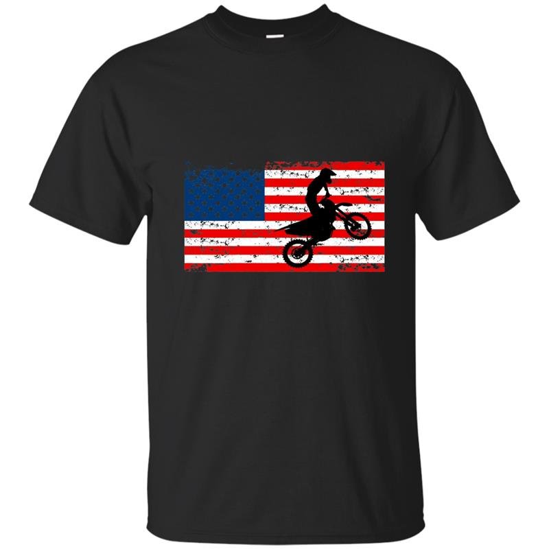 Usa veteran american flag motocross dirtbike vintage t-shirt