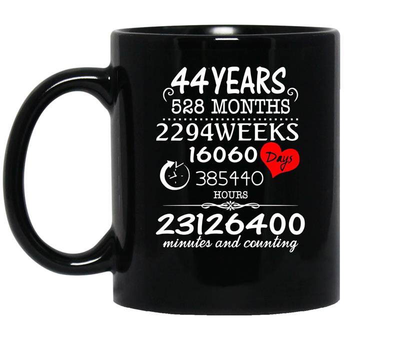 44th wedding anniversary 44 years vintage gift coffee Mug_Black