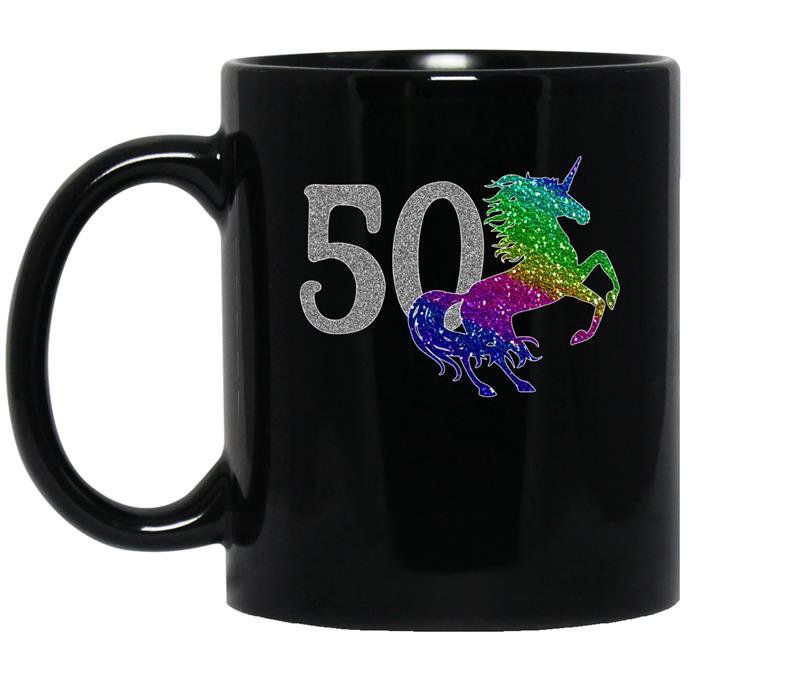 50 year old unicorn 50th birthday coffee Mug_Black