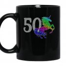 50 year old unicorn 50th birthday coffee Mug_Black