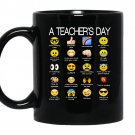 A teachers day funny emoji teacher gift coffee Mug_Black