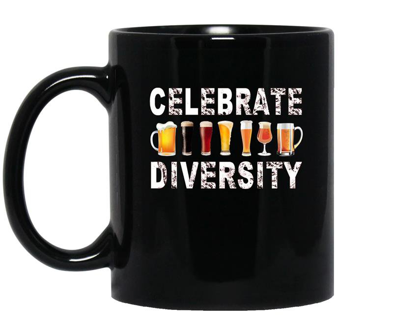Celebrate diversity beer asphalt coffee Mug_Black