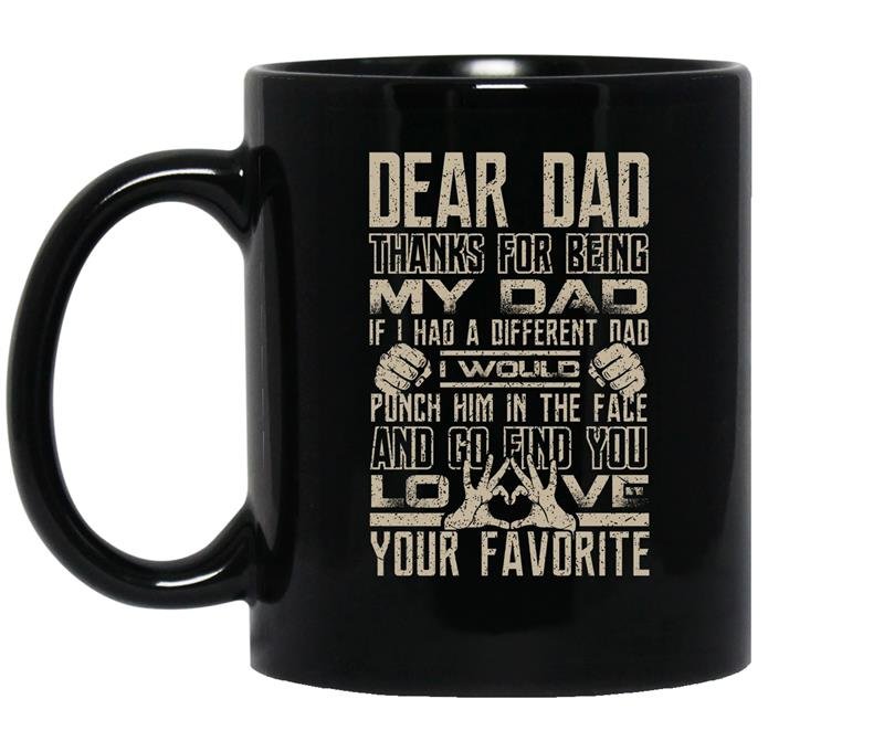 Dear dad thanks for being my dad coffee Mug_Black