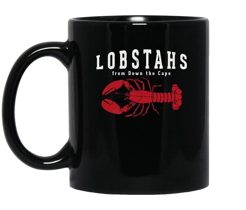 Funny cape cod lobster lobstahs down cape distressed coffee Mug_Black